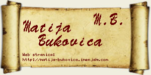 Matija Bukovica vizit kartica